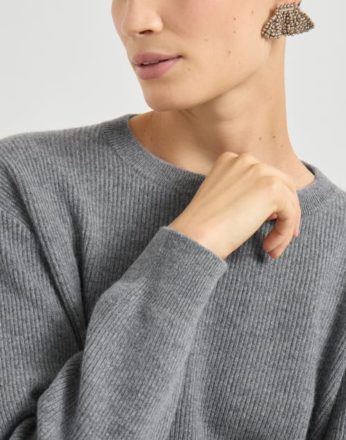 Maglia in cashmere e vicuña Grigio Donna - Brunello Cucinelli