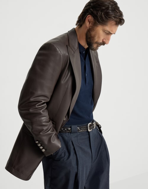 Calfskin blazer Chocolate Man - Brunello Cucinelli
