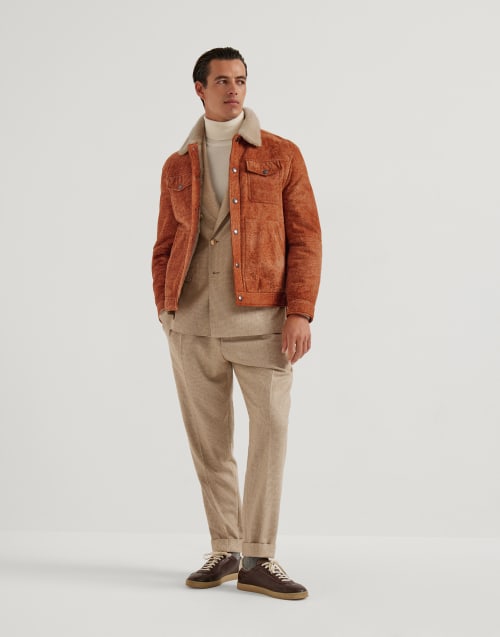 Blouson en peau de mouton Cognac Homme - Brunello Cucinelli