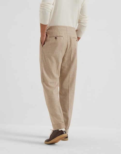 Houndstooth trousers Beige Man - Brunello Cucinelli