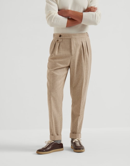 Houndstooth trousers Beige Man - Brunello Cucinelli
