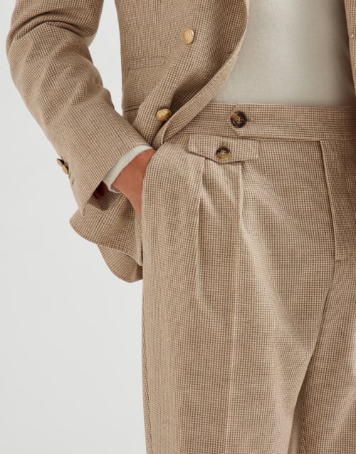 Houndstooth trousers Beige Man - Brunello Cucinelli