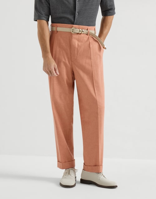 Double pleated trousers Apricot Man - Brunello Cucinelli