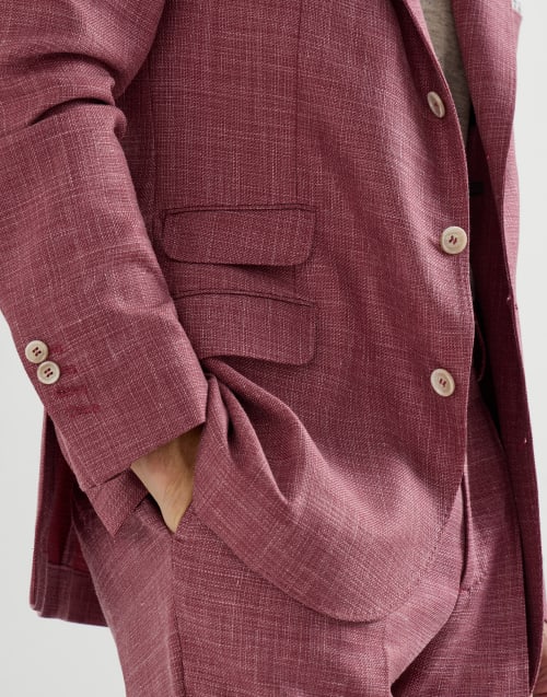 席纹呢西装套装 珊瑚 男款 - Brunello Cucinelli