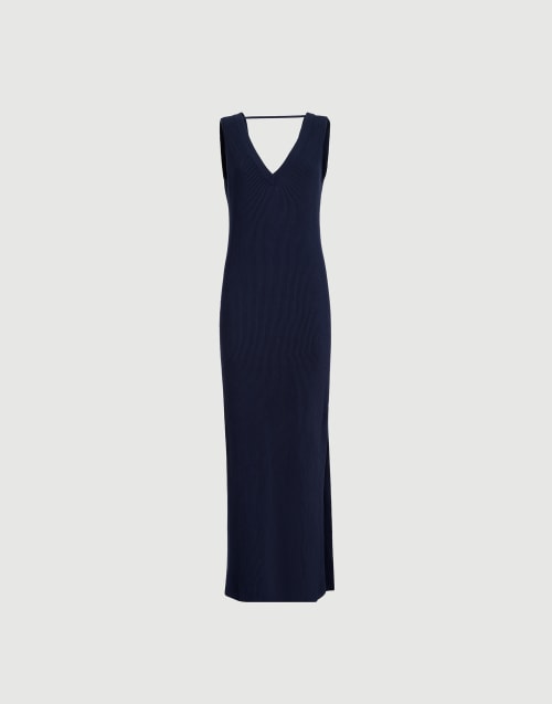 Rib knit dress Blue Woman - Brunello Cucinelli
