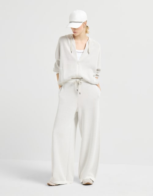 Толстовка из трикотажа с вафельным узором Панама Женщина - Brunello Cucinelli