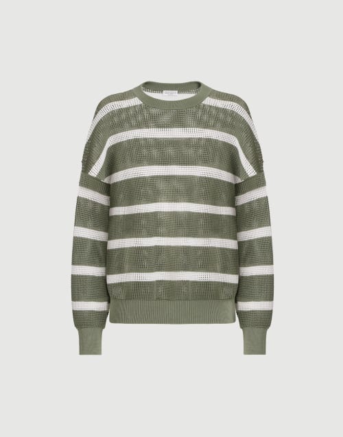 Striped sweater Green Woman - Brunello Cucinelli
