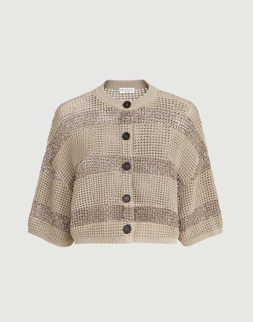 Кардиган Crop Песочный Женщина - Brunello Cucinelli