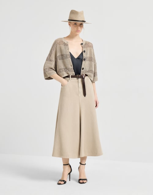 Кардиган Crop Песочный Женщина - Brunello Cucinelli