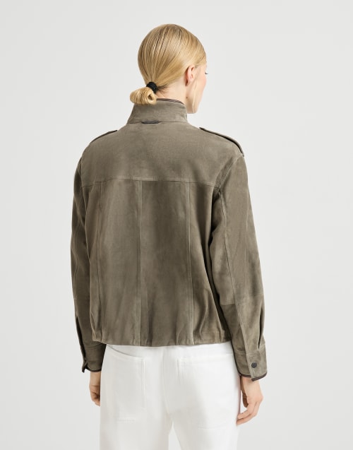 Abrigo de ante Couture Khaki Mujer - Brunello Cucinelli