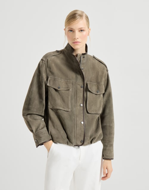 Abrigo de ante Couture Khaki Mujer - Brunello Cucinelli