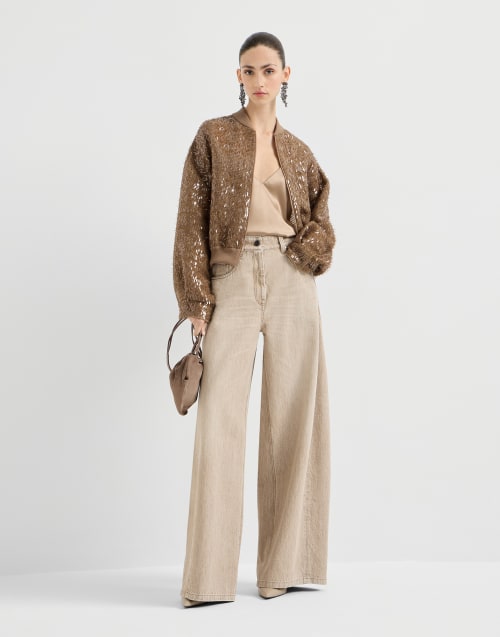 Stretch silk satin camisole Beige Woman - Brunello Cucinelli