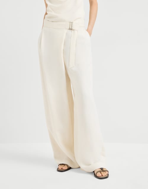 Sartorial wrap trousers Ivory Woman - Brunello Cucinelli