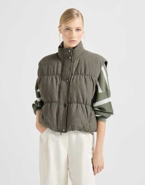 Down vest Olive Woman - Brunello Cucinelli