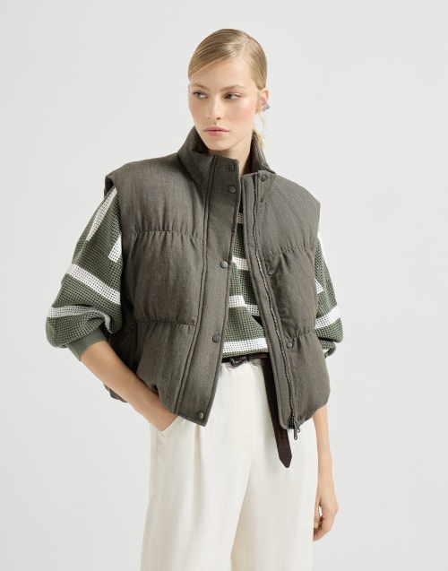Down vest Olive Woman - Brunello Cucinelli