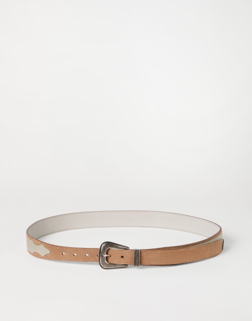 Reversed calfskin belt Light Brown Man - Brunello Cucinelli