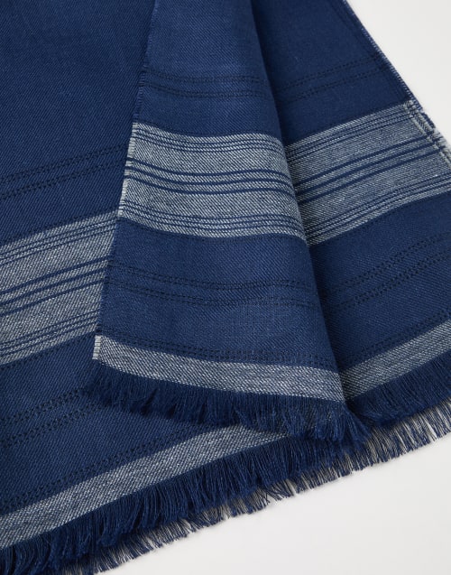 Schal aus Leinen Royalblau Herren - Brunello Cucinelli