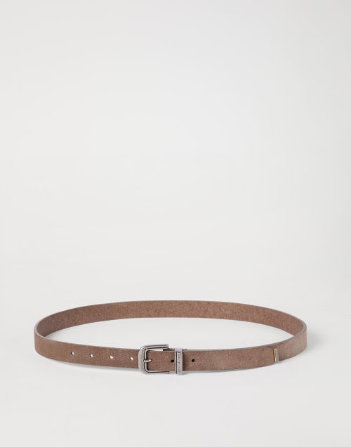 Reversed leather belt Light Brown Man - Brunello Cucinelli