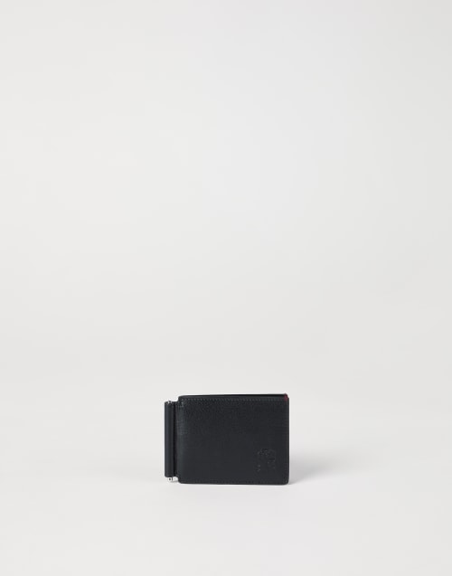 Portefeuille en cuir avec clip Noir Homme - Brunello Cucinelli