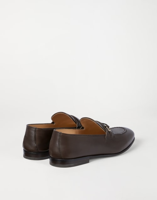 Waxed calfskin loafers Dark Mahogany Man - Brunello Cucinelli