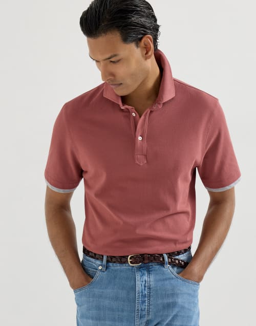 Piqué polo shirt Coral Man - Brunello Cucinelli