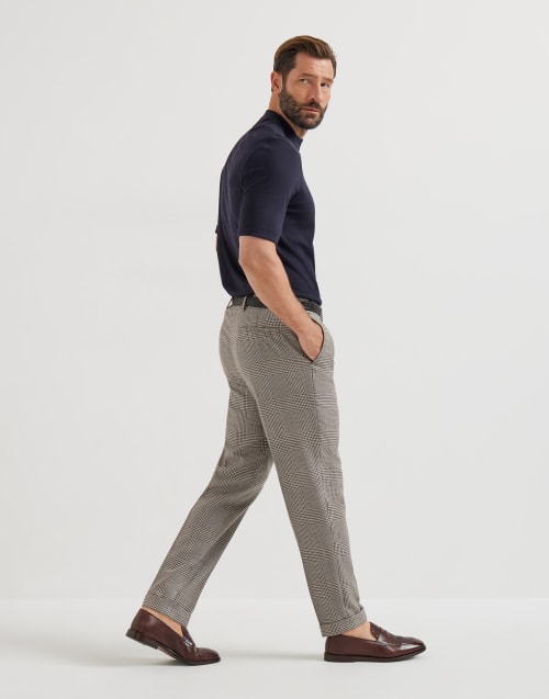 Prince of Wales trousers Brown Man - Brunello Cucinelli