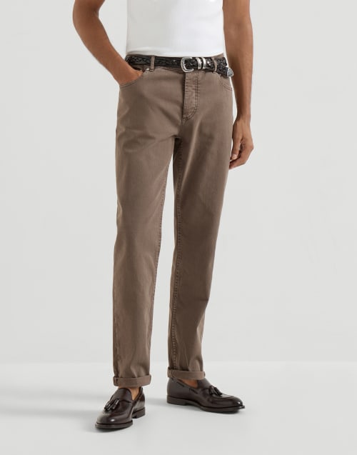Lightweight denim trousers Hazelnut Man - Brunello Cucinelli