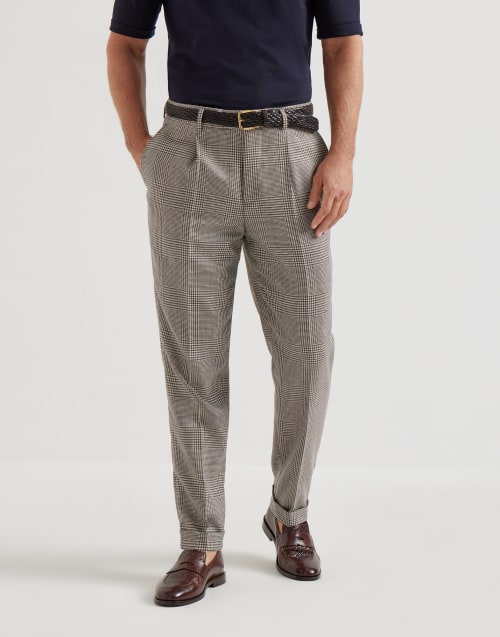 Prince of Wales trousers Brown Man - Brunello Cucinelli