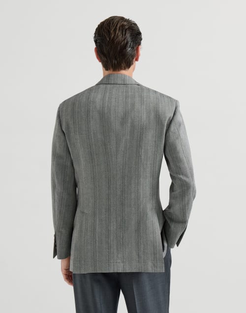 鱼骨纹花纹夹克 中灰 男款 - Brunello Cucinelli