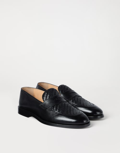 Calfskin penny loafers Black Man - Brunello Cucinelli