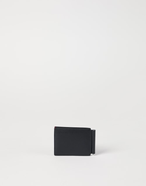 Portefeuille en cuir avec clip Noir Homme - Brunello Cucinelli