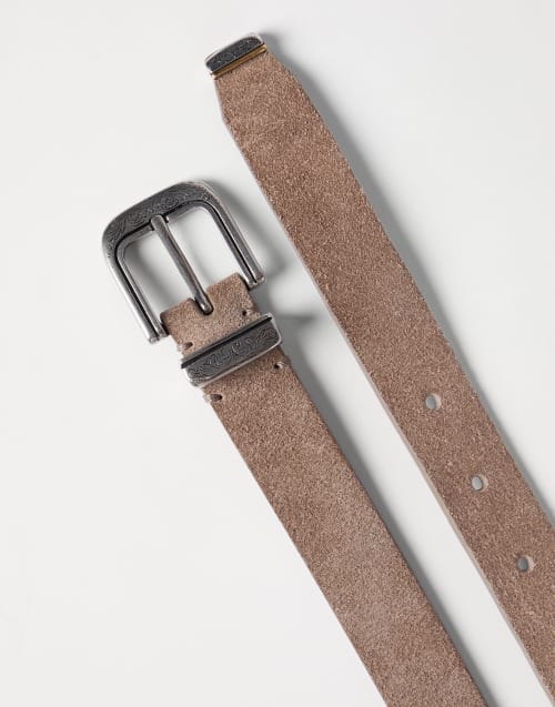 Reversed leather belt Light Brown Man - Brunello Cucinelli