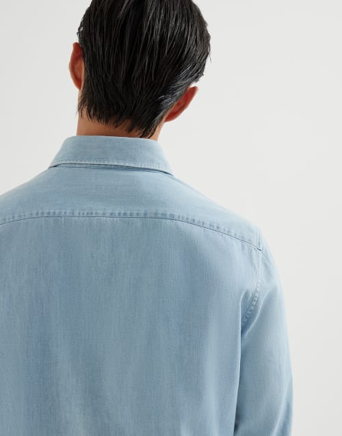 Lightweight denim shirt Light Blue Denim Man - Brunello Cucinelli