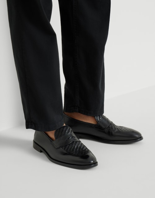Calfskin penny loafers Black Man - Brunello Cucinelli