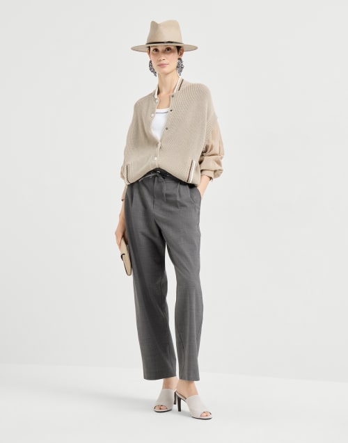 Tailored track trousers Medium Grey Woman - Brunello Cucinelli