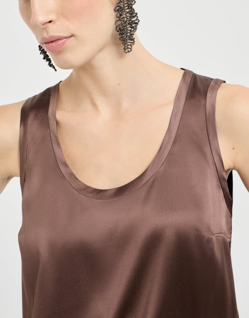 Satin top Brown Woman - Brunello Cucinelli
