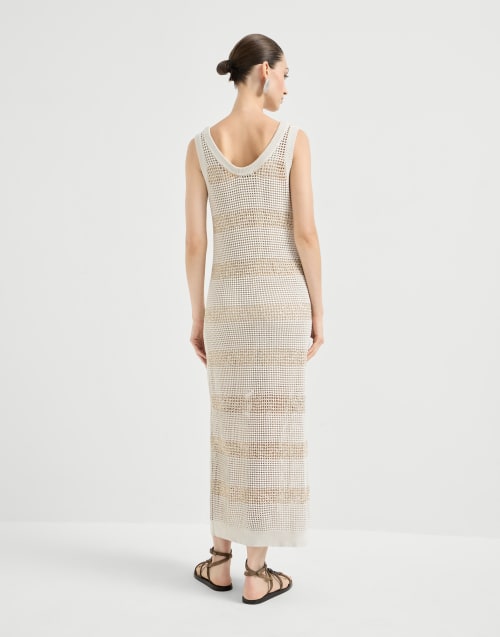 Robe à rayures brillantes Avoine Femme - Brunello Cucinelli