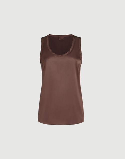 Satin top Brown Woman - Brunello Cucinelli