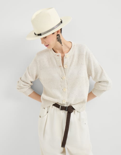 Кардиган Dazzling Stripes Овсяный Женщина - Brunello Cucinelli