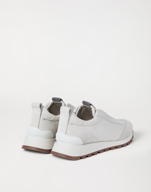 Canvas and suede runners White Woman - Brunello Cucinelli