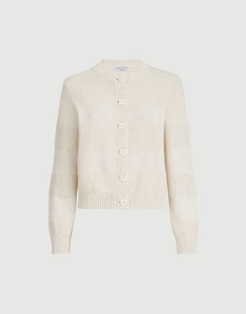 Кардиган Dazzling Stripes Овсяный Женщина - Brunello Cucinelli