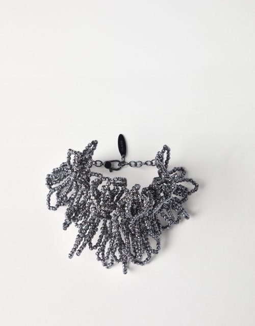 Hematite and Sterling Silver bracelet Lignite Grey Woman - Brunello Cucinelli