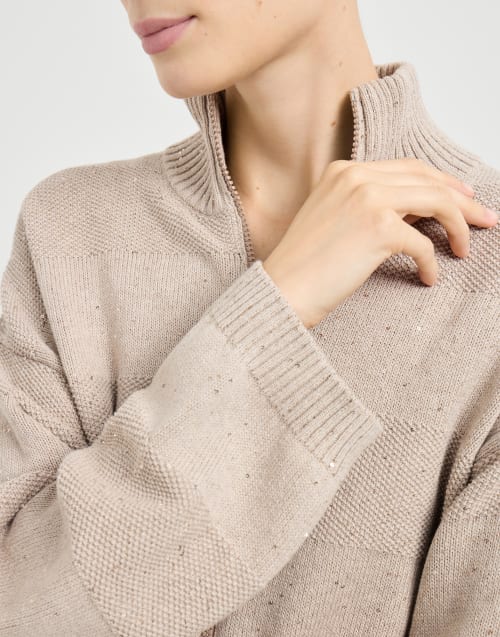 Кардиган Dazzling Stripes Песок пустыни Женщина - Brunello Cucinelli