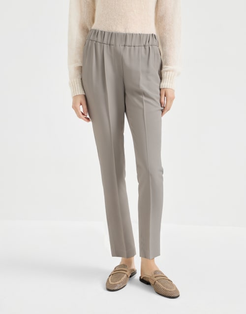 Tailored Jogger trousers Light Grey Woman - Brunello Cucinelli