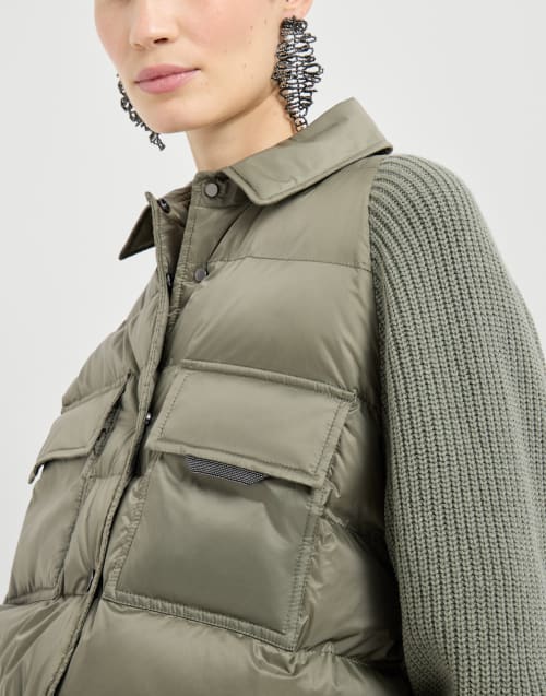 Plumífero de nailon Verde Mujer - Brunello Cucinelli