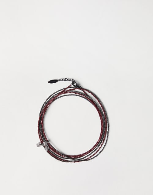 Armband aus Hämatit undSterlingsilber Rot Damen - Brunello Cucinelli