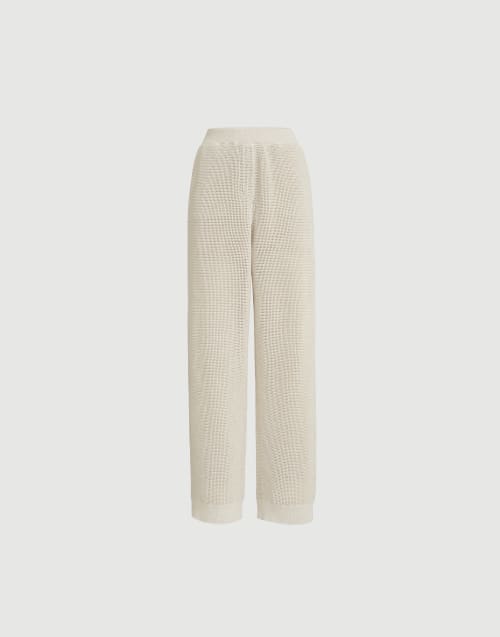 Pantalón Sparkling Texture Avena Mujer - Brunello Cucinelli