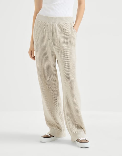Pantalón Sparkling Texture Avena Mujer - Brunello Cucinelli