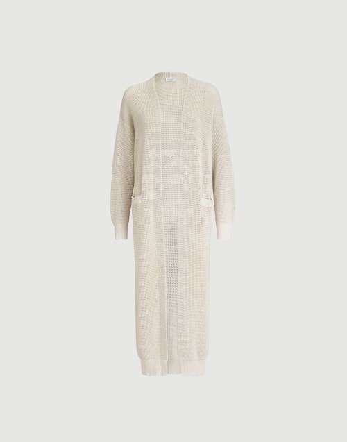 Sparkling net long cardigan Oat Woman - Brunello Cucinelli