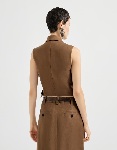 Weste aus Leinentwill Mou Damen - Brunello Cucinelli